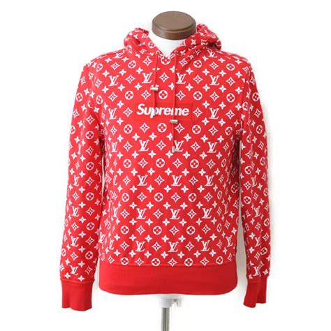 felpa rossa louis vuitton|Supreme x Louis Vuitton Box Logo Felpa con cappuccio Rosso.